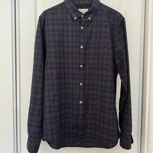 River Island Purple/Gray buttoned-collar plaid shirt